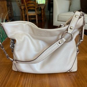 Coach Cream Leather Slouchy Shoulder Purse
